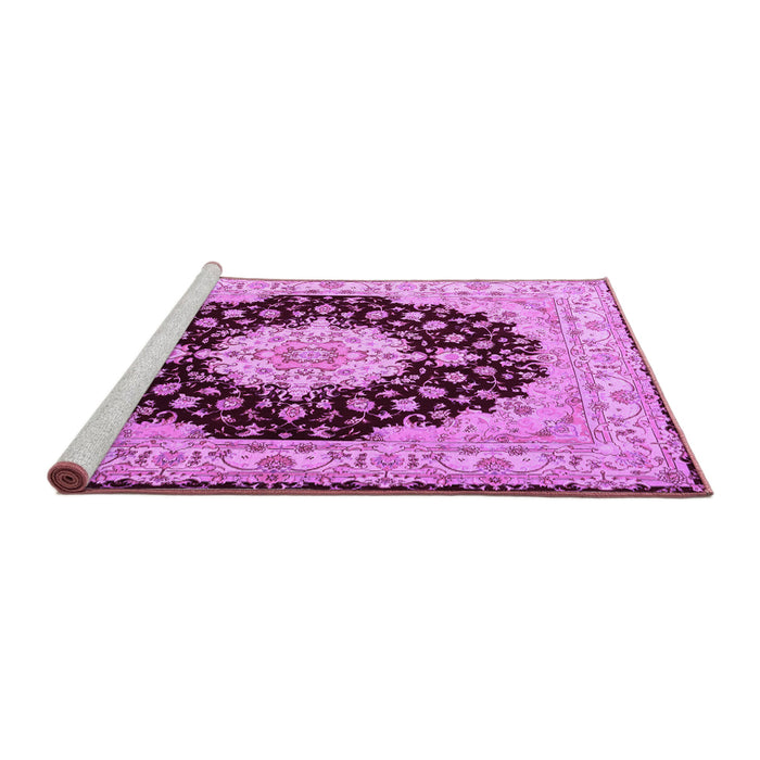 Sideview of Machine Washable Persian Purple Traditional Area Rugs, wshtr2005pur