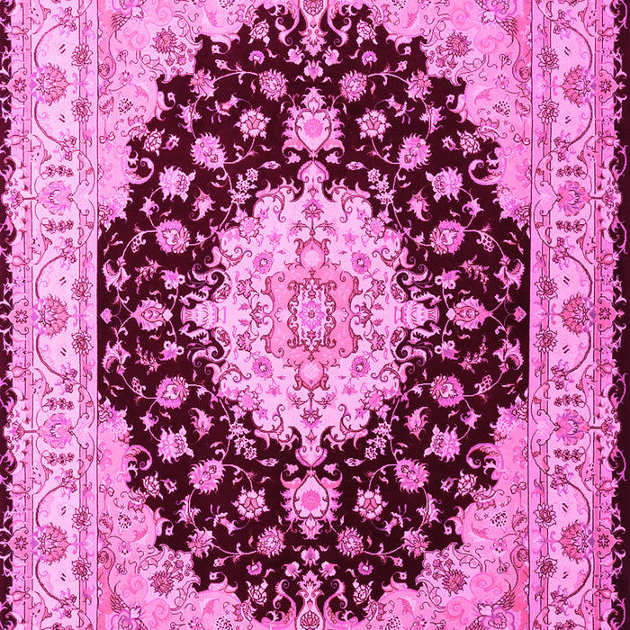 Machine Washable Persian Pink Traditional Rug, wshtr2005pnk
