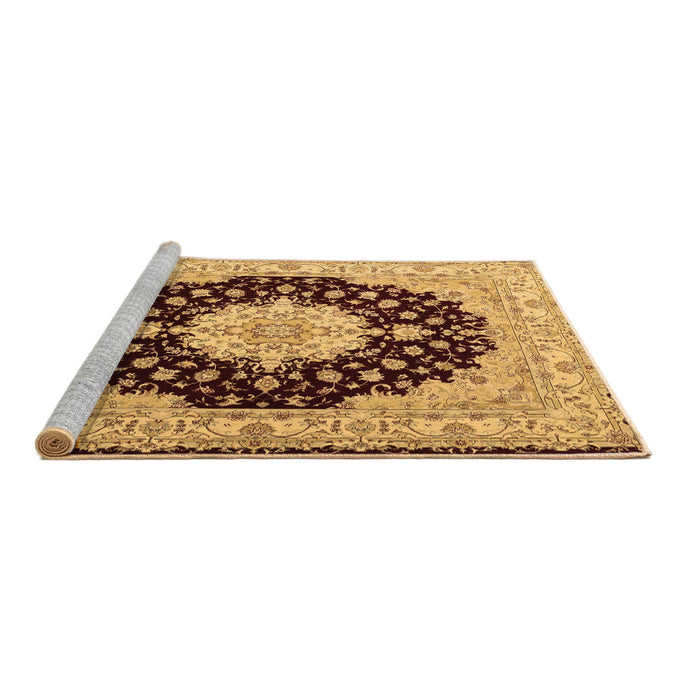 Sideview of Machine Washable Persian Brown Traditional Rug, wshtr2005brn