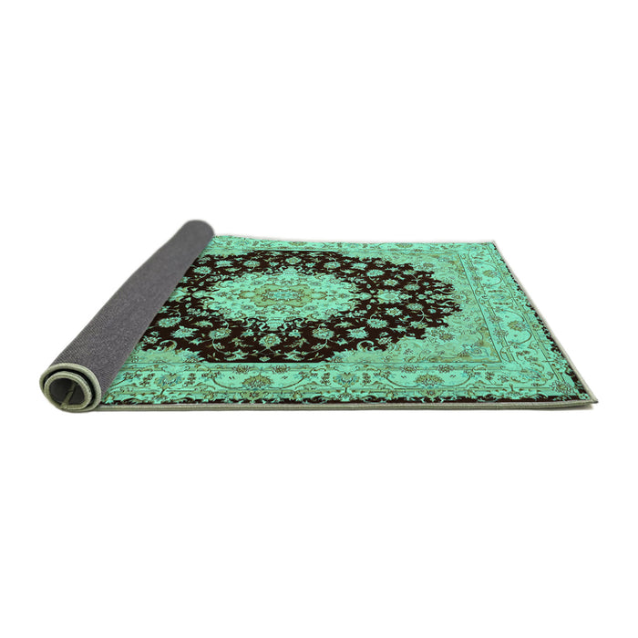 Sideview of Persian Turquoise Traditional Rug, tr2005turq