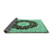 Sideview of Persian Turquoise Traditional Rug, tr2005turq