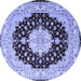 Round Persian Blue Traditional Rug, tr2005blu
