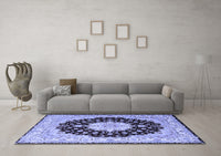 Machine Washable Persian Blue Traditional Rug, wshtr2005blu