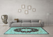 Machine Washable Persian Light Blue Traditional Rug in a Living Room, wshtr2005lblu