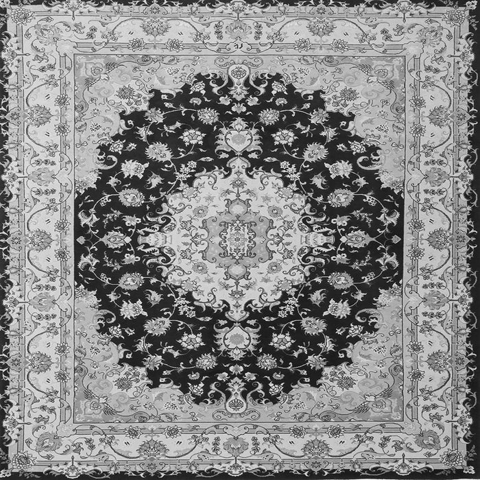 Round Machine Washable Persian Gray Traditional Rug, wshtr2005gry