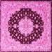 Square Machine Washable Persian Pink Traditional Rug, wshtr2005pnk