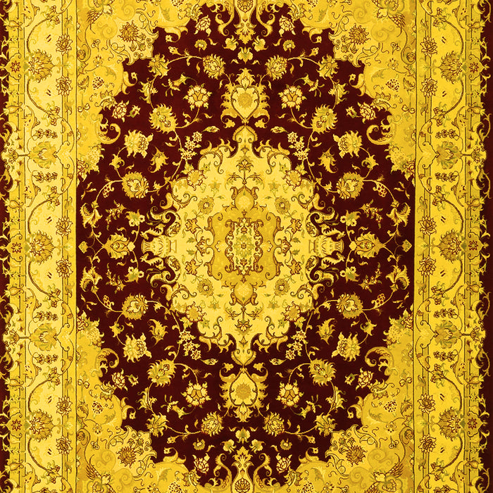 Machine Washable Persian Yellow Traditional Rug, wshtr2005yw