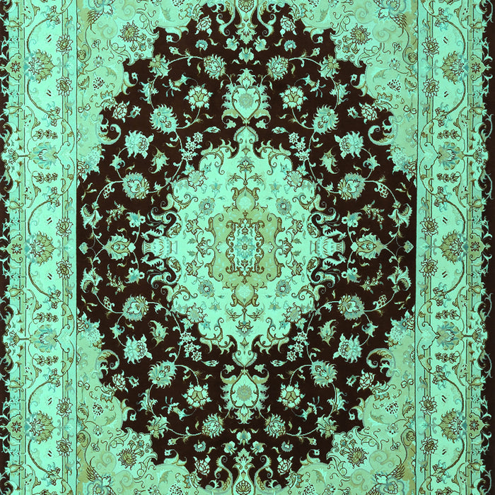 Machine Washable Persian Turquoise Traditional Area Rugs, wshtr2005turq