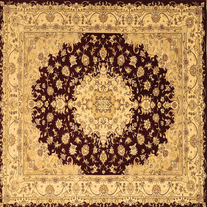 Square Machine Washable Persian Brown Traditional Rug, wshtr2005brn