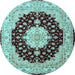Round Persian Light Blue Traditional Rug, tr2005lblu