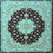 Square Machine Washable Persian Light Blue Traditional Rug, wshtr2005lblu