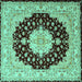 Square Persian Turquoise Traditional Rug, tr2005turq