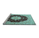 Sideview of Machine Washable Persian Light Blue Traditional Rug, wshtr2005lblu