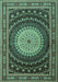 Machine Washable Persian Turquoise Traditional Area Rugs, wshtr2006turq