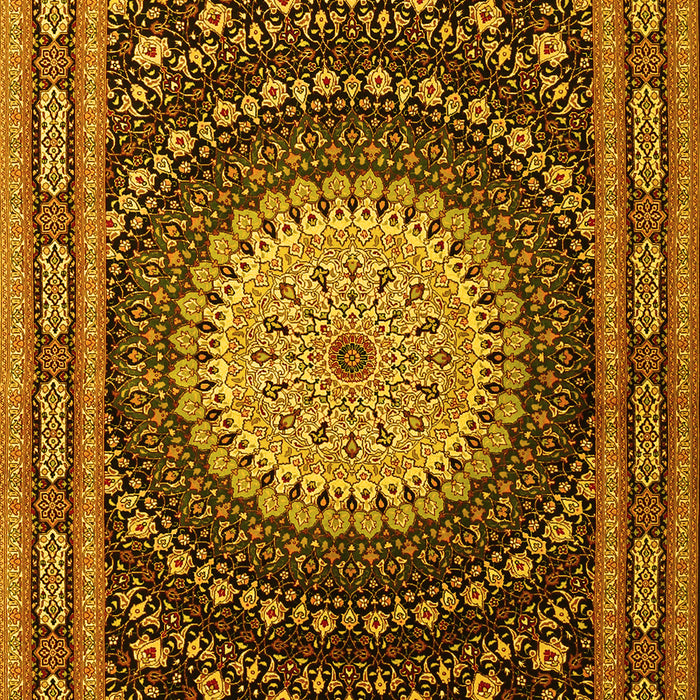 Machine Washable Persian Yellow Traditional Rug, wshtr2006yw