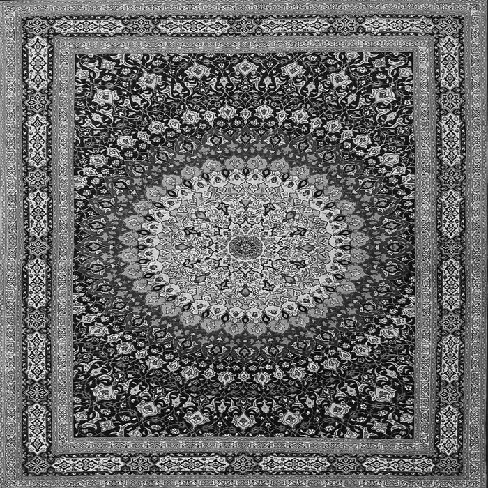 Round Machine Washable Persian Gray Traditional Rug, wshtr2006gry