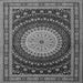 Round Machine Washable Persian Gray Traditional Rug, wshtr2006gry