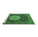 Sideview of Machine Washable Persian Emerald Green Traditional Area Rugs, wshtr2006emgrn