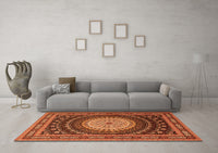 Machine Washable Persian Orange Traditional Rug, wshtr2006org