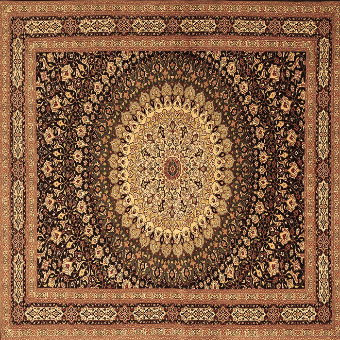 Square Machine Washable Persian Brown Traditional Rug, wshtr2006brn