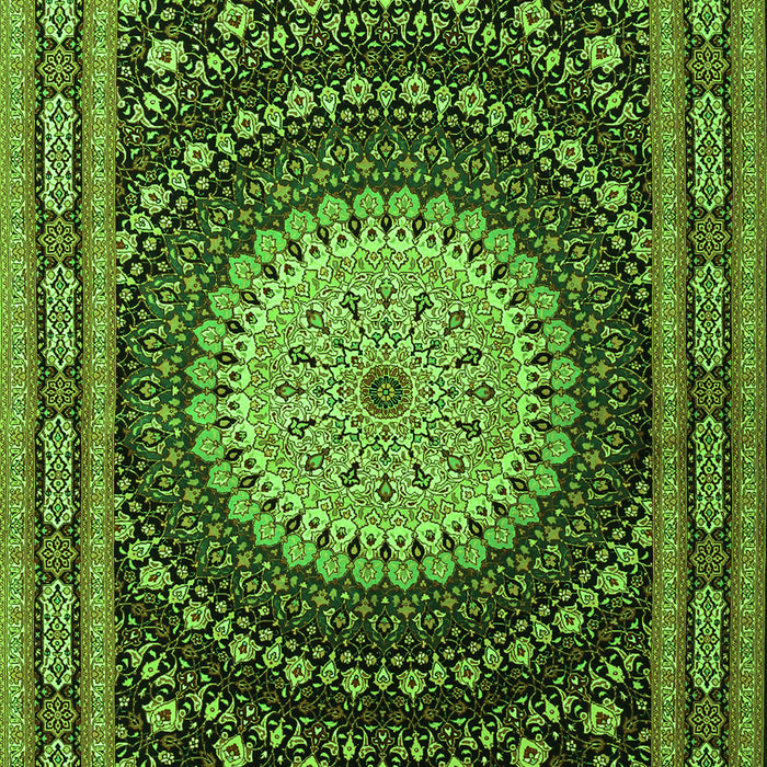 Serging Thickness of Machine Washable Persian Green Traditional Area Rugs, wshtr2006grn