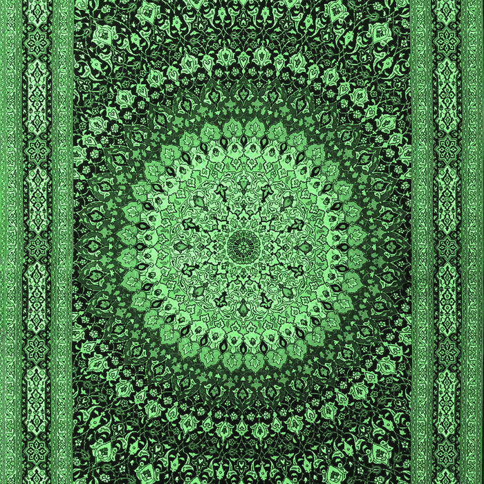 Machine Washable Persian Emerald Green Traditional Area Rugs, wshtr2006emgrn