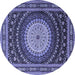 Round Persian Blue Traditional Rug, tr2006blu