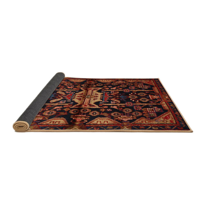 Sideview of Traditional Saffron Red Persian Rug, tr2007