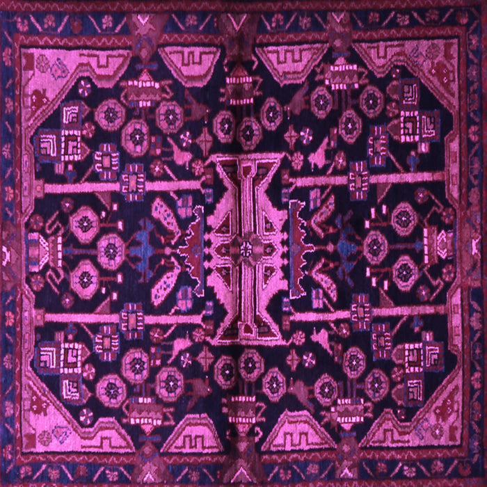 Square Persian Purple Traditional Rug, tr2007pur