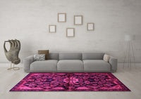 Machine Washable Persian Pink Traditional Rug, wshtr2007pnk