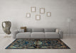 Machine Washable Persian Light Blue Traditional Rug in a Living Room, wshtr2007lblu