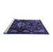 Sideview of Machine Washable Persian Blue Traditional Rug, wshtr2007blu