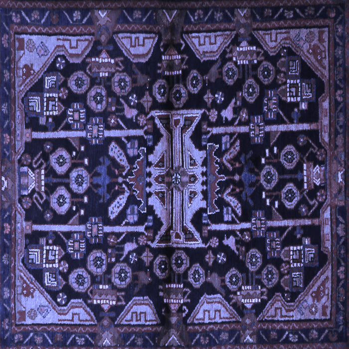 Square Persian Blue Traditional Rug, tr2007blu
