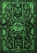 Machine Washable Persian Emerald Green Traditional Area Rugs, wshtr2007emgrn