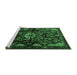 Sideview of Machine Washable Persian Emerald Green Traditional Area Rugs, wshtr2007emgrn