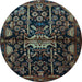 Round Persian Light Blue Traditional Rug, tr2007lblu