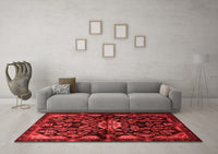 Machine Washable Persian Red Traditional Rug, wshtr2007red