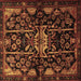 Square Persian Brown Traditional Rug, tr2007brn
