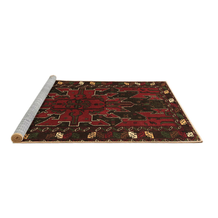 Sideview of Machine Washable Persian Brown Traditional Rug, wshtr2008brn