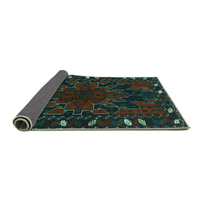 Sideview of Persian Turquoise Traditional Rug, tr2008turq