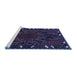 Sideview of Machine Washable Persian Blue Traditional Rug, wshtr2008blu