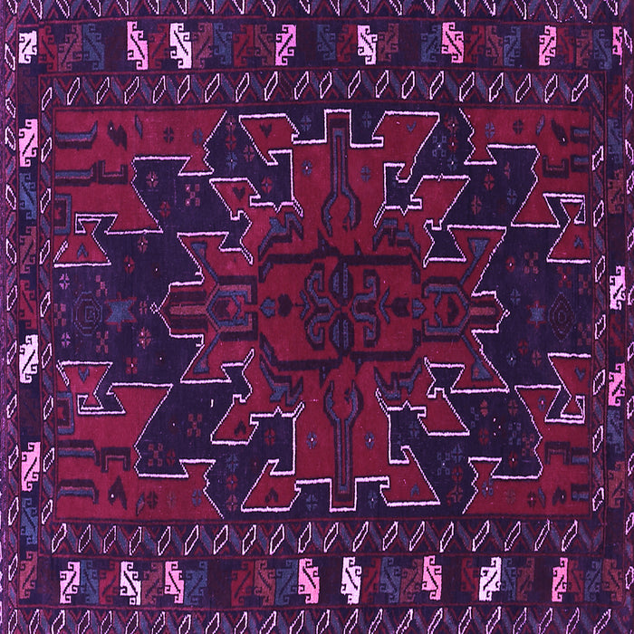 Square Machine Washable Persian Purple Traditional Area Rugs, wshtr2008pur