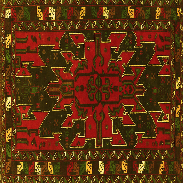 Square Machine Washable Persian Yellow Traditional Rug, wshtr2008yw