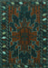 Machine Washable Persian Turquoise Traditional Area Rugs, wshtr2008turq