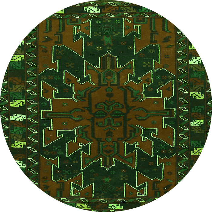 Square Persian Green Traditional Rug, tr2008grn