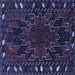 Square Persian Blue Traditional Rug, tr2008blu