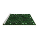 Sideview of Machine Washable Persian Emerald Green Traditional Area Rugs, wshtr2008emgrn