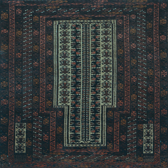 Square Southwestern Light Blue Country Rug, tr2009lblu
