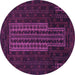 Round Southwestern Purple Country Rug, tr2009pur