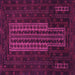 Square Machine Washable Southwestern Pink Country Rug, wshtr2009pnk